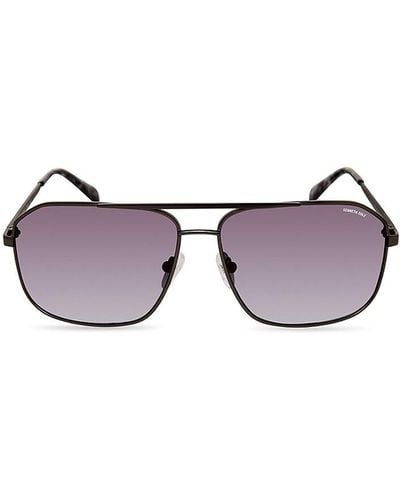 Kenneth Cole 62Mm Square Aviator Sunglasses - Purple