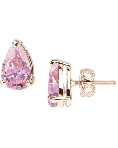 CZ by Kenneth Jay Lane Look Of Real 14k Rose Goldplated & Cubic Zirconia Stud Earrings - Pink