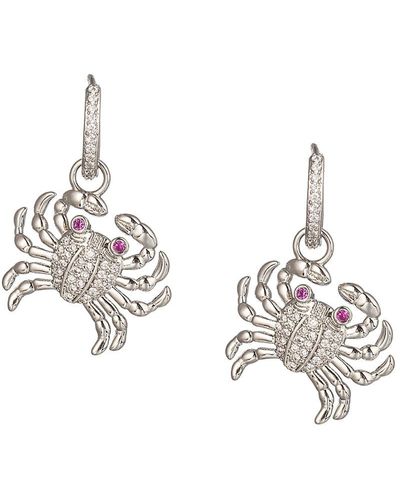 Eye Candy LA Luxe Sea Crab Cubic Zirconia Huggie Dangle Earrings - Metallic