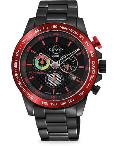 Gv2 Scuderia 45mm Ip Stainless Steel Chronograph Bracelet Watch - Red