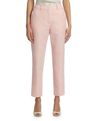 Tahari Reese Linen Blend Trousers - Pink