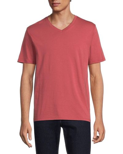 Vince 'Pima Cotton V Neck Tshirt - Red