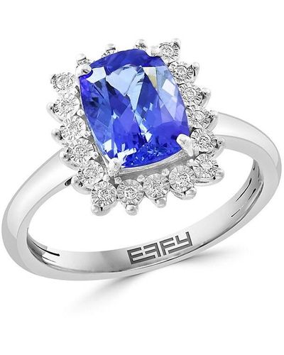 Effy Sterling, Tanzanite & Diamond Cocktail Ring - Blue