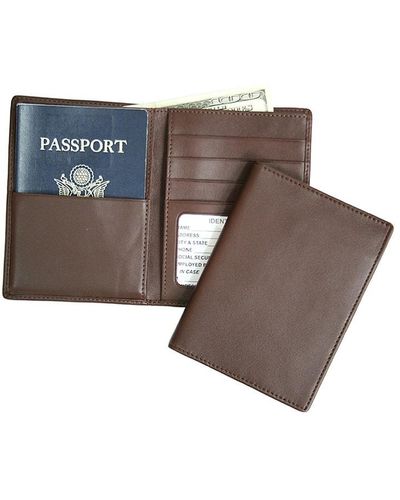 ROYCE New York Rfid Blocking Leather Passport Case - White