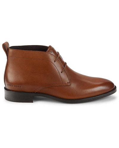 Cole Haan Hawthorne Leather Chukka Boots - Brown