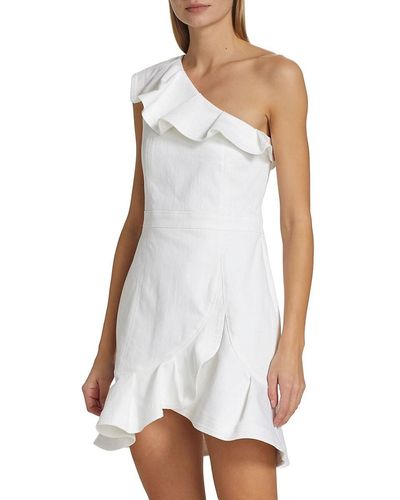 Cinq À Sept Laury One Shoulder Mini Dress - White