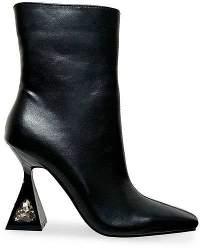 Lady Couture Molly Flare Heel Ankle Boots - Black