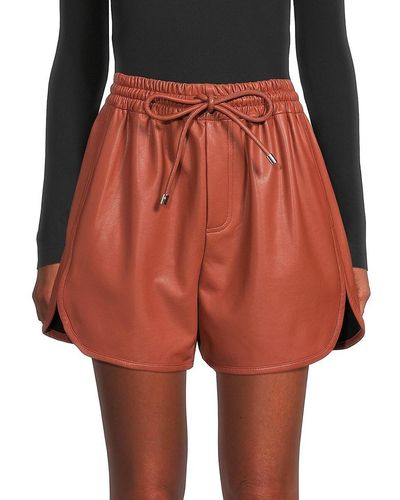 A.L.C. Ryder Faux Leather Shorts - Red