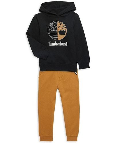 Timberland Little Boy's 2-piece Graphic Hoodie & sweatpants Set - Black
