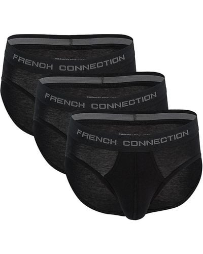 French Connection 3-pack Logo Briefs - Black
