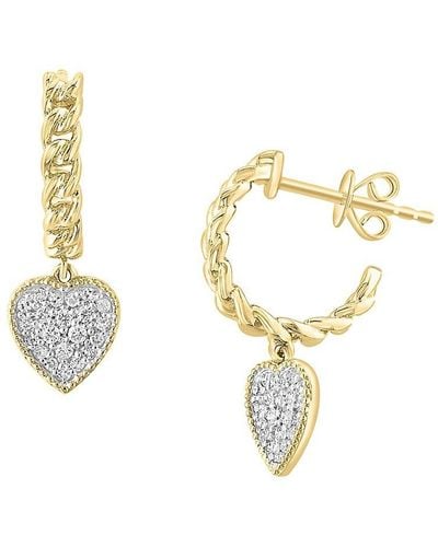 Effy 14k Yellow Gold & 0.25 Tcw Diamond Link Chain Huggie Earrings - Metallic