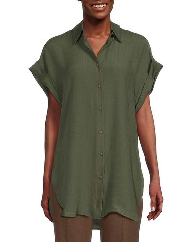 Nanette Lepore Side Slit Shirt - Green