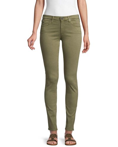 AG Jeans Prima Sateen Mid-rise Cigarette Jeans - Green