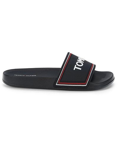 Tommy Hilfiger Nurii Hook And Loop Sport Sandals in Black