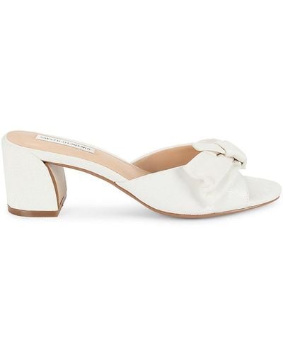 Saks Fifth Avenue Kate Bow Block Heel Sandals - White