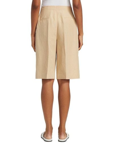 Lafayette 148 New York Ryerson Silk Linen Bermuda Shorts - Yellow