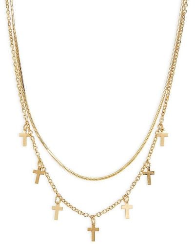 Ava & Aiden 2-piece 14k Goldplated Chain Necklace Set - Metallic
