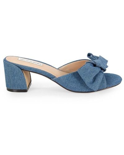 Saks Fifth Avenue Kate Bow Block Heel Sandals - Blue