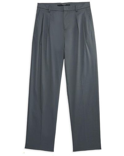 Valentino Pleated Silk Blend Trousers - Blue