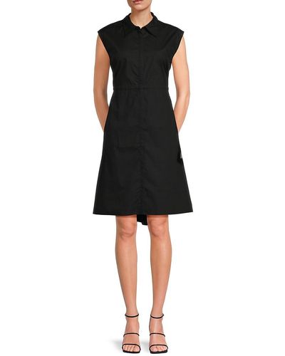 French Connection 'Rhodes Solid A-Line Dress - Black