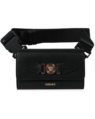 Versace Medusa Biggie Leather Belt Bag - Black