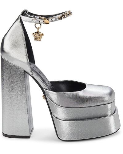 Versace Medusa Aevitas Platform Court Shoes - Grey