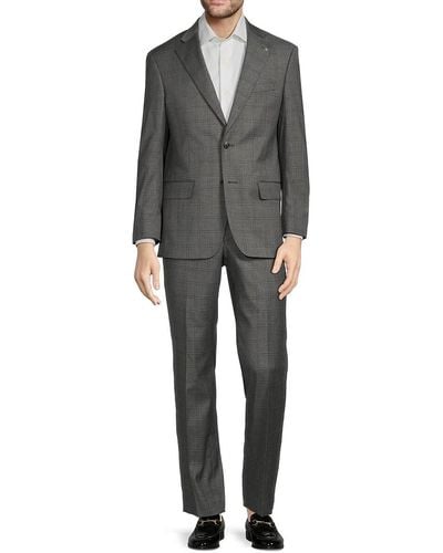 Scotch & Soda Check Tribeca Fit Suit - Grey