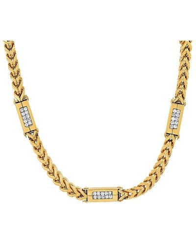 Anthony Jacobs 18k Goldplated & Simulated Diamond Wheat Chain Necklace/24" - Metallic