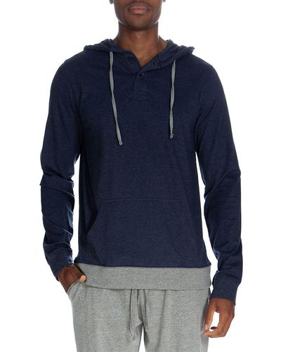 Unsimply Stitched Slubbed Hoodie - Blue
