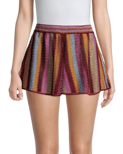 M Missoni Stripe Knit Shorts - Pink