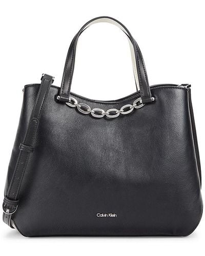 Calvin Klein Noelle Colorblocked Top Handle Bag - Black