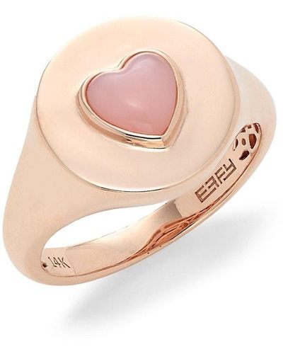 Effy 14K Rose & Opal Heart Ring - Pink
