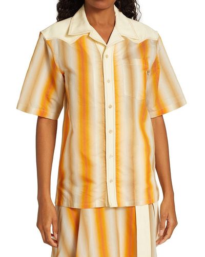 Wales Bonner Sunrise Short Sleeve Shirt - Orange