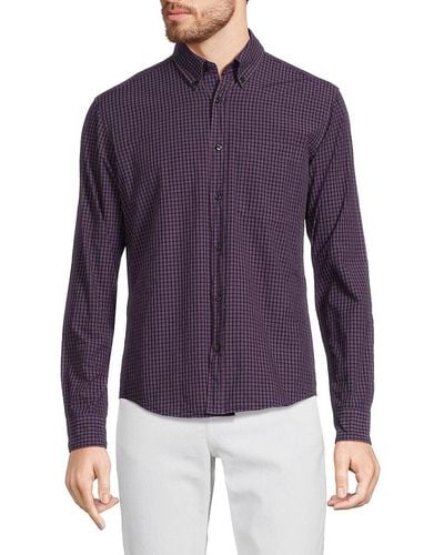 HUGO Evito Checked Shirt - Purple