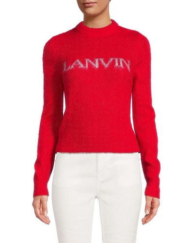 Lanvin Alpaca Blend Logo Sweater - Red
