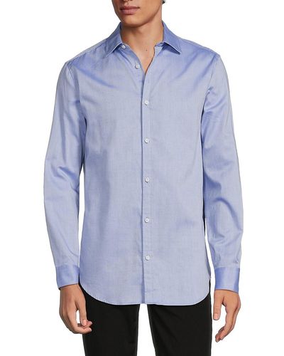 Karl Lagerfeld Spread Collar Dress Shirt - Blue