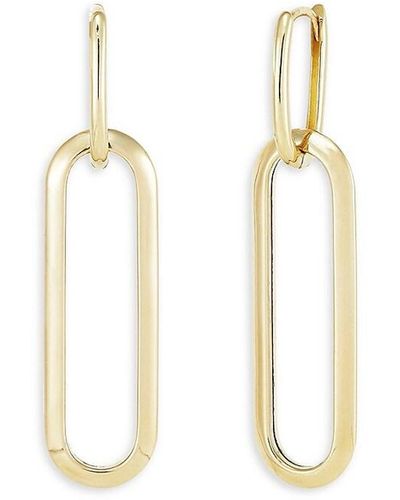 Saks Fifth Avenue 14k Yellow Gold Paperclip Drop Earrings - White