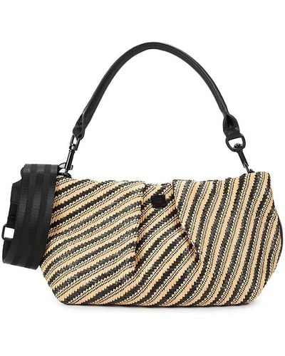 Think Royln Savannah Woven Design Raffia Top Handle Bag - Metallic
