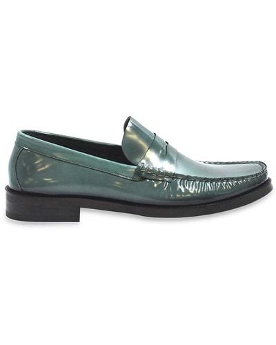 VELLAPAIS Cornetto Leather Penny Loafers - Green