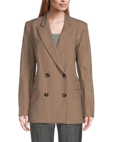 Twp Stretch Virgin Wool Double Breasted Blazer - Natural