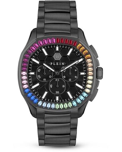 Philipp Plein Spectre Chrono 44mm Ip Blacktone & Crystal Bracelet Watch