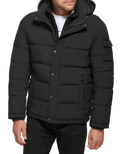 Calvin Klein Polar Hooded Puffer Bib Jacket - Black