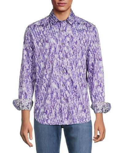 Robert Graham Demeri Tile Sport Shirt - Purple