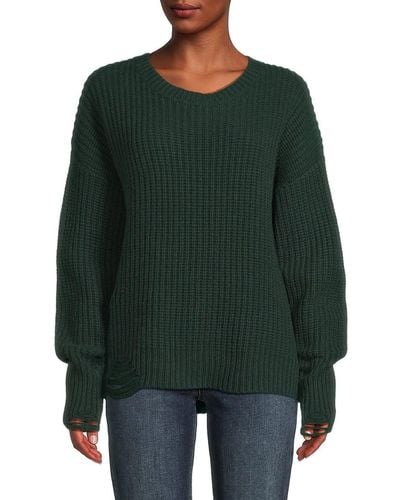 NSF Ross Chunky Ribbed Wool Blend Sweater - Green