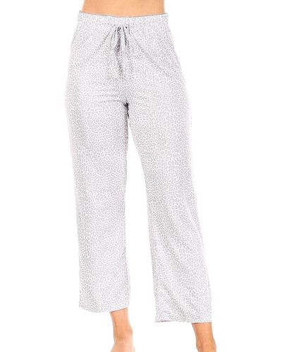 Tahari Leopard Print Straight Leg Pyjama Pants - White