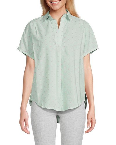 French Connection Bea Dobbie Rhode Embroidered Top - Green