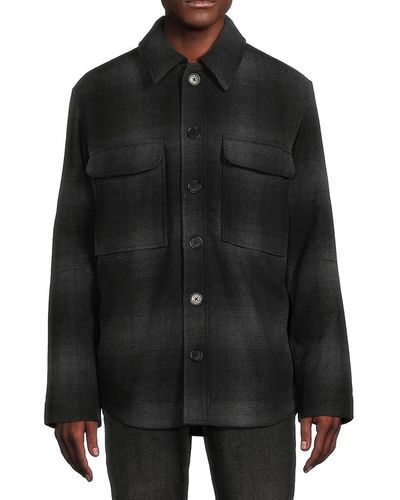 Zadig & Voltaire Bryant Plaid Shirt Jacket - Black