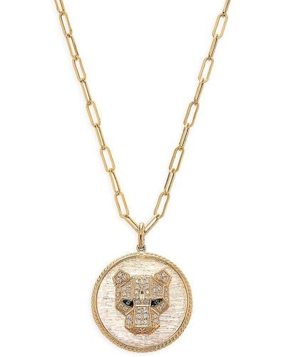 Effy 14k Yellow Gold, Diamond & Emerald Pendant Necklace - Metallic