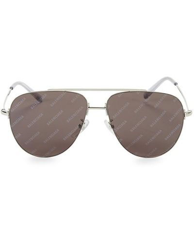 Balenciaga 59mm Classic Aviator Sunglasses - Metallic