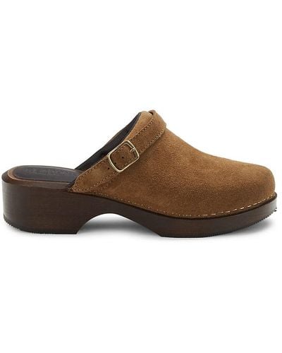RE/DONE 70's Classic Suede Clogs - Brown